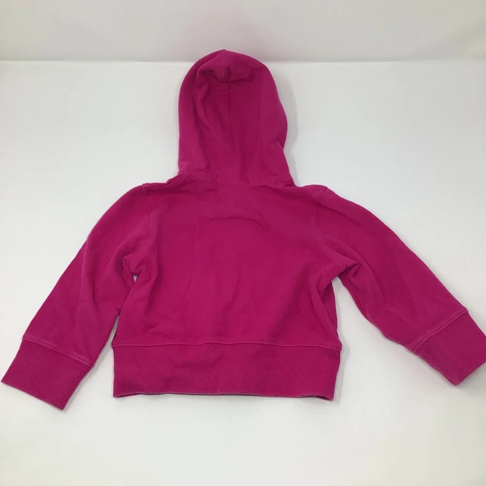 Ralph Lauren Pink Full Zip Hoodie Girls Size 18M Sweatshirt Pockets Long Sleeves